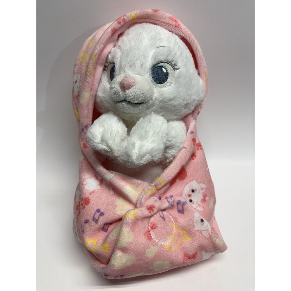 Disney Marie Aristocats Plush Kitten w Pink Blanket Lovey Security Plush Cat